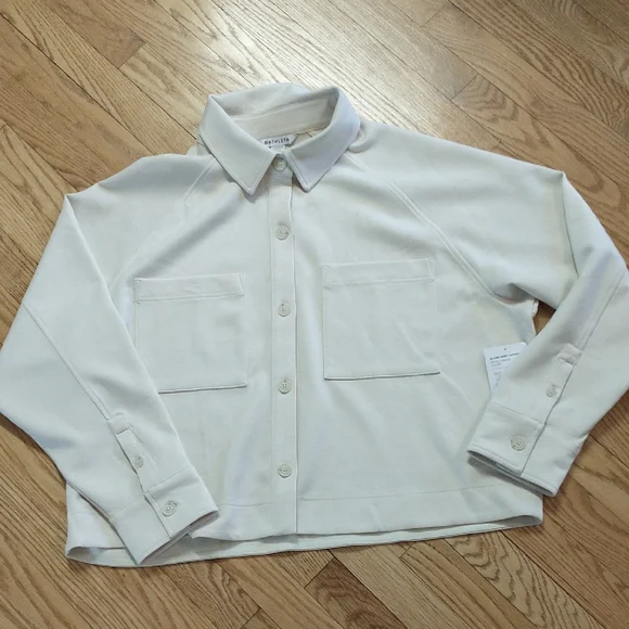 NWT Athleta Allure Shirt Jacket In Bone Size XLarge - Picture 3 of 12